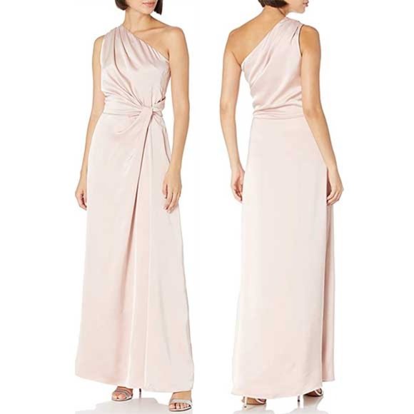 Halston Heritage Asymmetric Draped Gown 4 - Picture 1 of 5